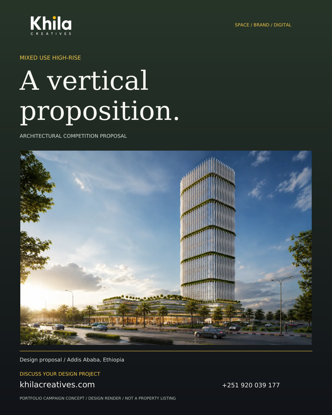 Mixed Use High-Rise: A vertical proposition. Marketing poster
